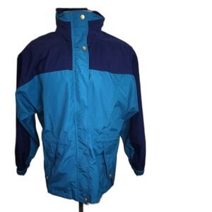 Vintage 90's Land's End Blue & Purple Hooded Jacket Size L